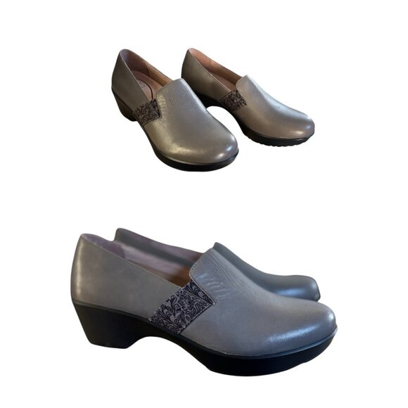 DANSKO GRAY LEATHER CHUNKY COMFORT JESSICA LOAFERS SHOES SZ. 9/39 NEW - Picture 2 of 4